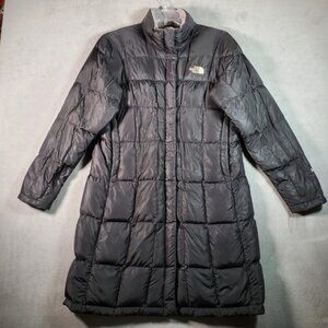 The North Face Down Puffer Jacket Womens L Black 600 Fill Metropolis Mid Length